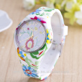 colorful rainbow silicone rubber band watch, kids children girls watches wholesale promotional gifts made in China